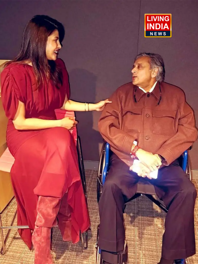 Shashi Tharoor meets Priyanka Chopra at Harvard event