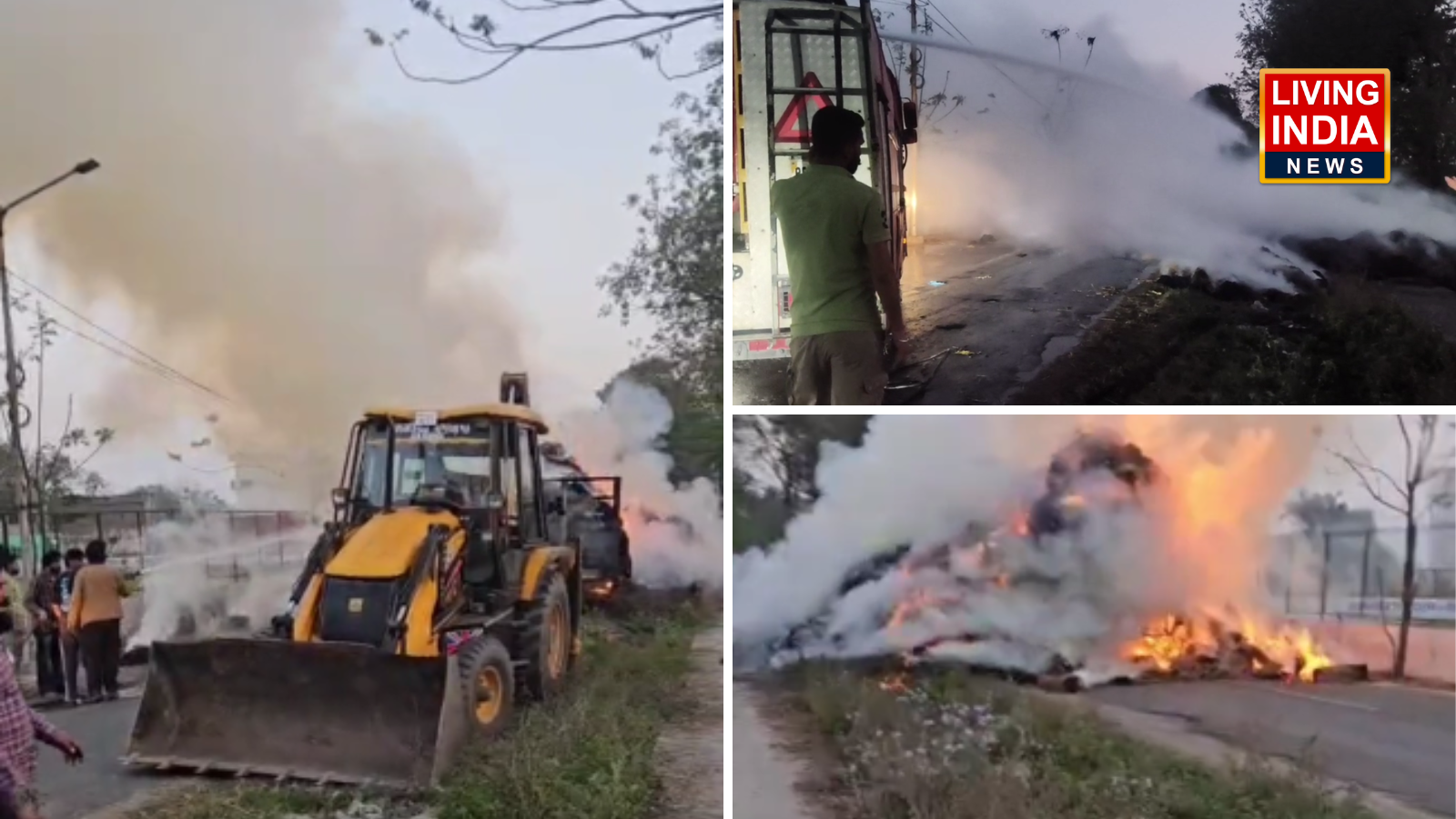 Khanna Fire: खन्ना में भूसे से भरी एक ट्रैक्टर-ट्रॉली के बिजली ट्रांसफार्मर से टकराने से आग के हवाले