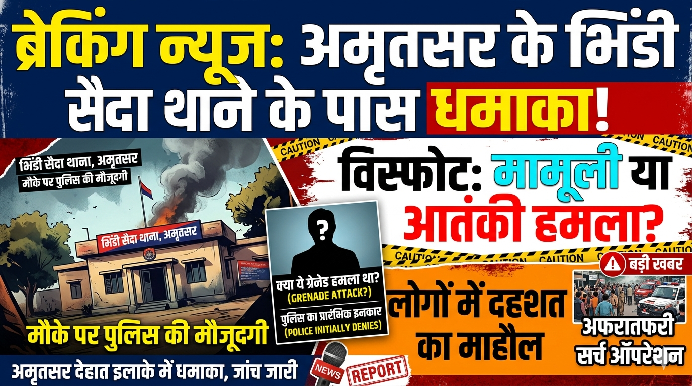 Amritsar Blast: अमृतसर में थाने के बाहर धमाके से लोगों में दहशत, थाने में विस्फोटक फैंक दो युवक फरार, जांच में जुटी पुलिस