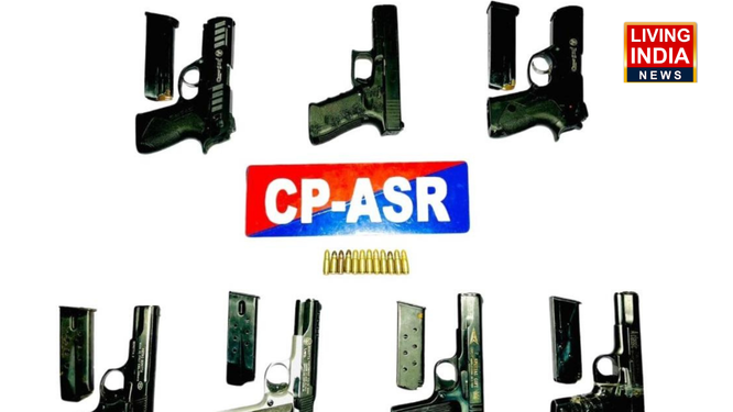 Amritsar Arms Smuggling: अमृतसर में अवैध हथियार तस्करी गिरोह का भंडाफोड़, एक नाबालिग समेत तीन गिरफ्तार, 7 अत्याधुनिक पिस्तौलें, 12 जिंदा कारतूस बरामद