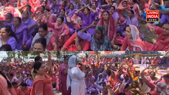 Yamunanagar Anganwadi Workers and Helpers Protest:  यमुनानगर में आंगनवाड़ी वर्कर्स और हेल्पर्स का धरना, जानिए क्या है उनकी मांगे? 