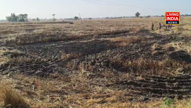 8 Acres of Wheat Crop Reduced to Ashes in Sudden Fire in Amritsar's Shahura Village.