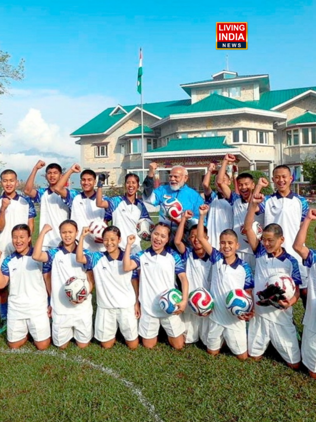 PM Modi started the day by playing football with local boys & girls in Sikkim.