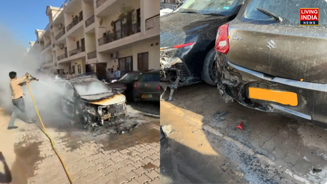 ਖਰੜ ਦੀ ਨਾਮੀ ਸੁਸਾਇਟੀ 'ਗਿਲਕੋ ਵੈਲੀ' ਵਿੱਚ ਉਸ ਸਮੇਂ ਦਹਿਸ਼ਤ ਦਾ ਮਾਹੌਲ ਬਣ ਗਿਆ ਜਦੋਂ ਇੱਕ ਟੈਕਸੀ ਗੱਡੀ ਨੂੰ ਅਚਾਨਕ ਭਿਆਨਕ ਅੱਗ ਲੱਗ ਗਈ।