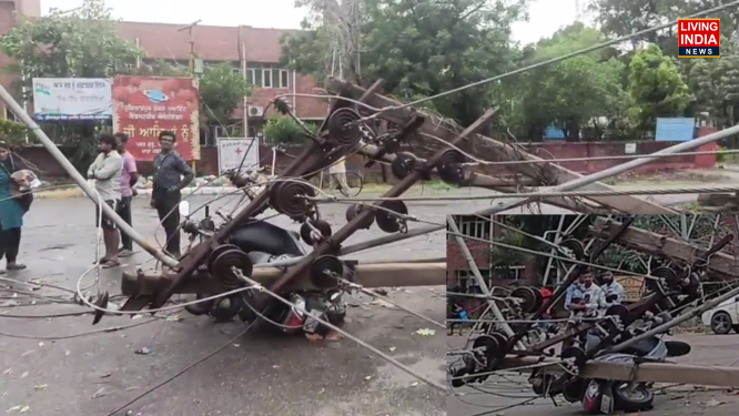 Hoshiarpur Storm: होशियारपुर में भारी तूफ़ान ने मचाया कहर, बिजली के खंभे गिरने से एक व्यक्ति गंभीर रूप से घायल
