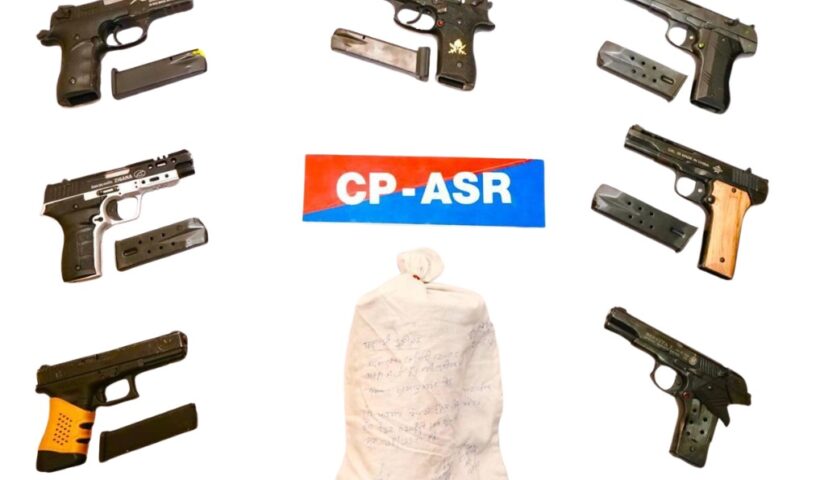 DRUG AND ILLEGAL ARMS SMUGGLING MODULE BUSTED IN AMRITSAR; ONE HELD WITH 2.1KG HEROIN, 7 PISTOLS