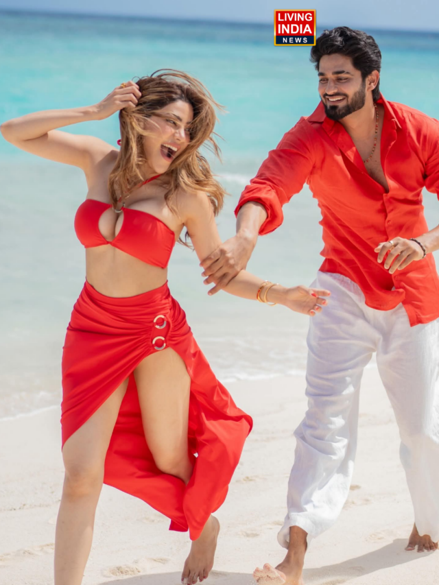 Nikki Tamboli & Her BoyFriend Arbaz Patel Twin in Red for a Beach.