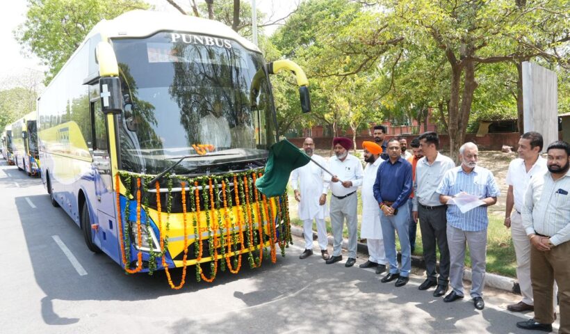Punjab Finance and Transport Minister Harpal Singh Cheema on Tuesday flagged off five new Super Integral Volvo coach