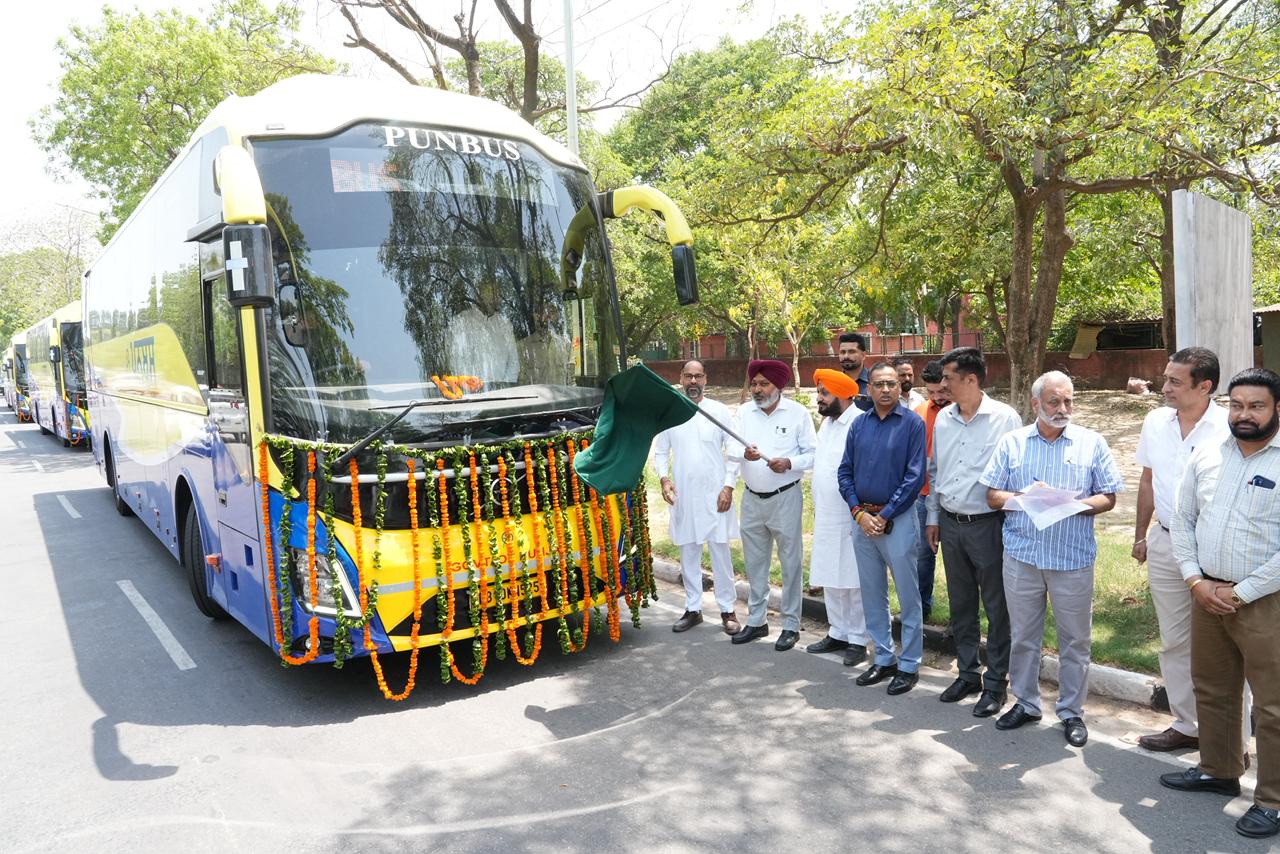Punjab Finance and Transport Minister Harpal Singh Cheema on Tuesday flagged off five new Super Integral Volvo coach