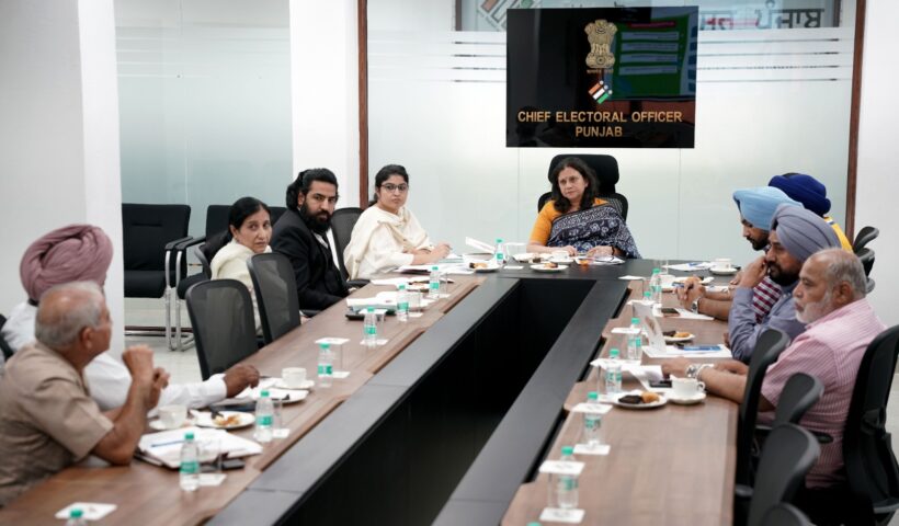 Chief Electoral Officer Punjab, Mrs. Anindita Mitra, today held a meeting with the representatives of the recognized