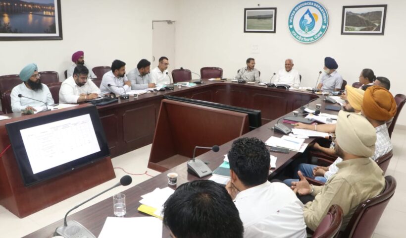 Punjab Water Resources Minister Barinder Kumar Goyal today chaired a high-level review meeting at the Head Office